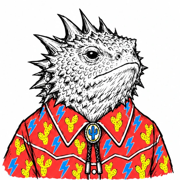 horned toad illustration on shirts: Local Thorn Problem